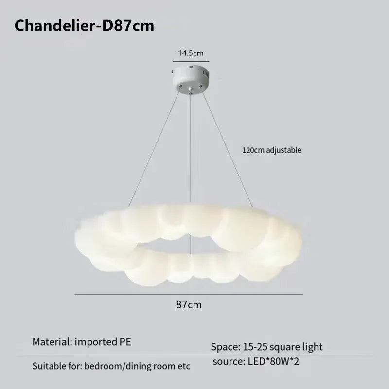Afralia™ Nordic Cloud LED Chandelier Ceiling Lamp for Living Room & Bedroom