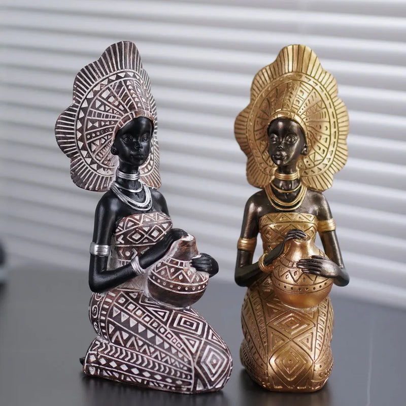 Afralia™ Women Figurines Pottery Home Decor Accent for Living Room Office Bookcase