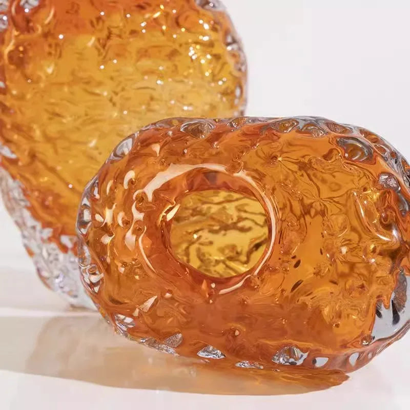 Afralia™ Glass Colored Vase Orange Floral Arrangement Hydroponics Terrarium Home Decor