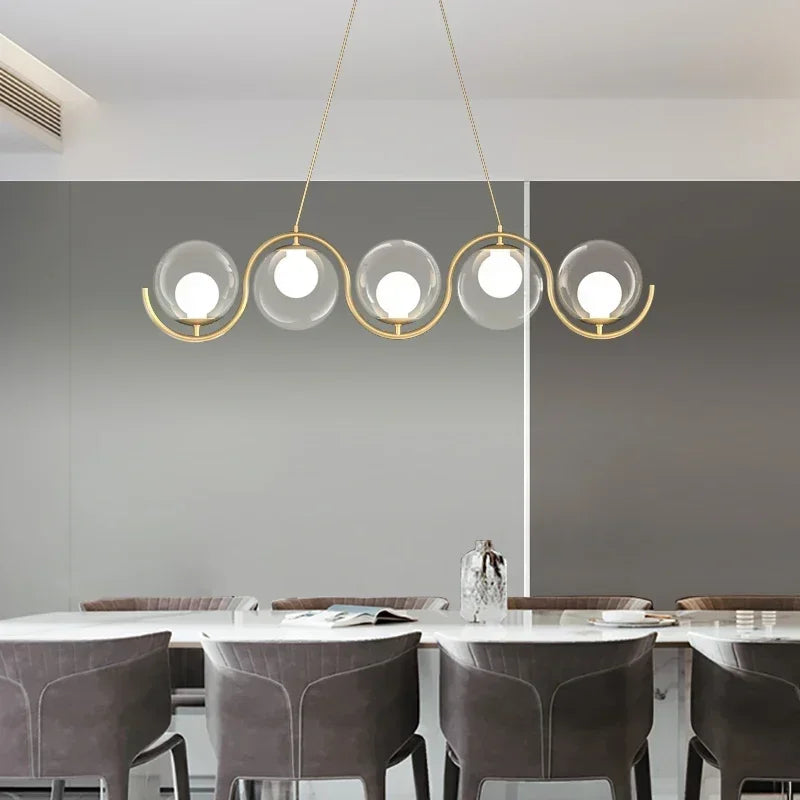 Afralia™ Modern Ceiling Hanging Chandeliers for Kitchen Island - Replaceable Pendant Lights