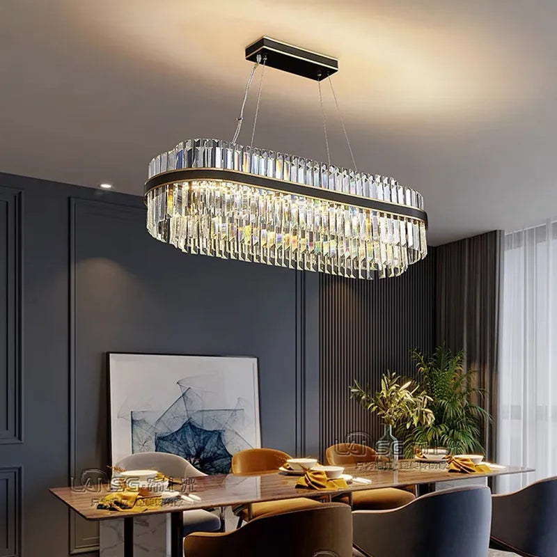 Afralia™ Luxury Circular Crystal LED Pendant Lights for Modern Living & Dining Rooms