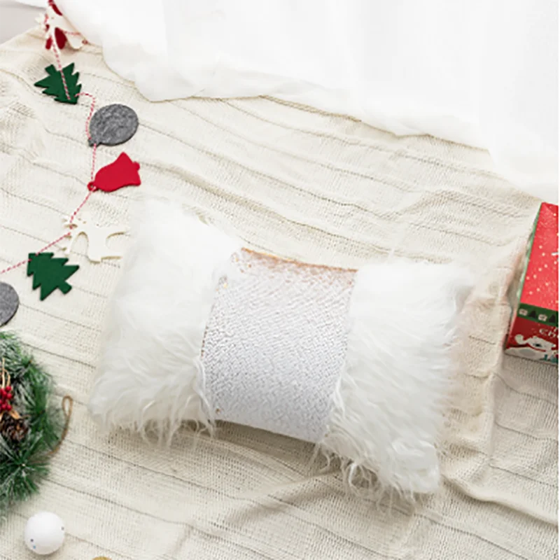 Afralia™ Tufted Embroidered Nordic Christmas Cushion Cover Set with Festive Beige White Design