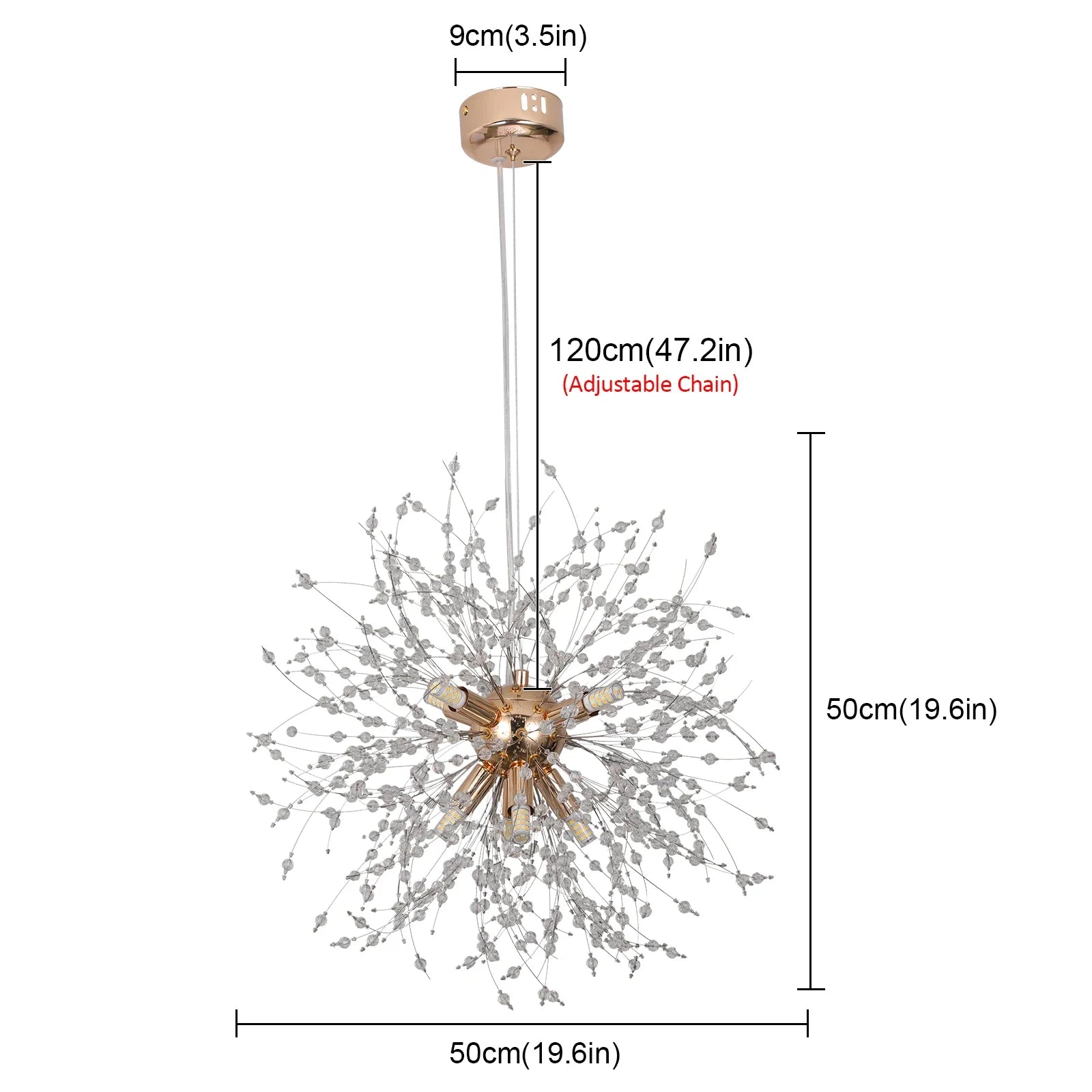 Afralia™ Aluminum Dandelion Pendant Light: Modern Sputnik Hedgehog LED Chandelier for Living & Dining Room