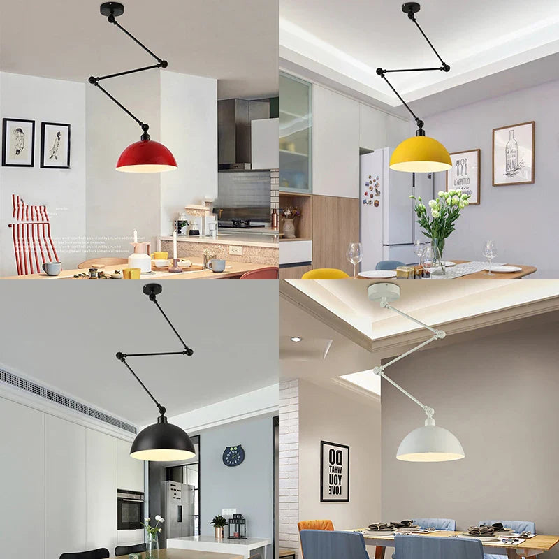 Afralia™ Modern Multicolor Metal Pendant Light for Dining Room, Study, Bar - Rotatable Ceiling Lamp
