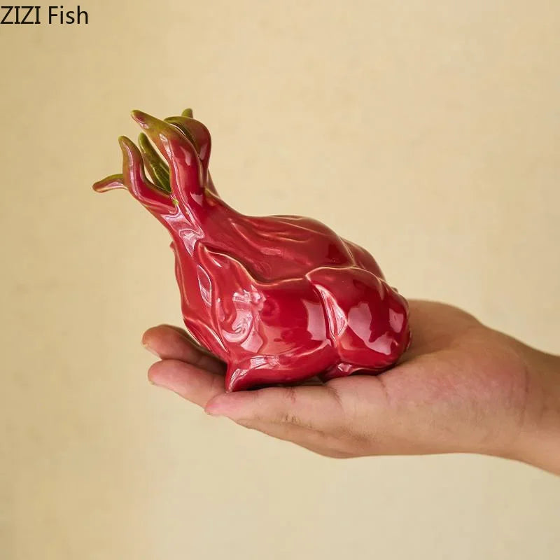 Afralia™ Pitaya Ceramic Vase for Desk Decor and Flower Arrangement