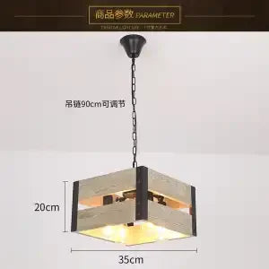 Afralia™ 6-Head Industrial Style Pendant Lamp - Retro Solid Wood Iron Table Light