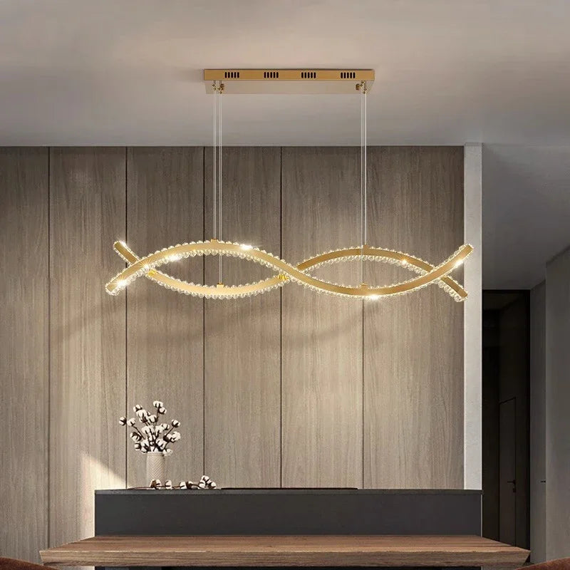 Afralia™ Crystal Strip Chandelier: Modern Minimalist Ceiling Light for Artistic Indoor Lighting