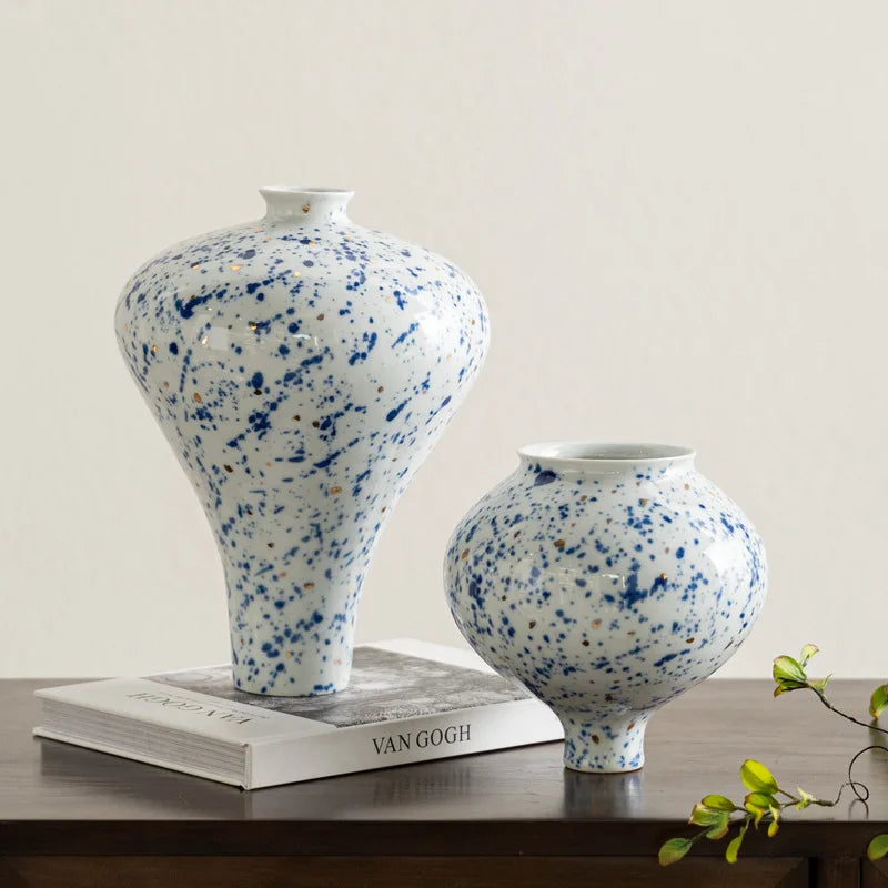 Afralia™ Chinese Retro Ceramic Vase Flower Arrangement Handmade Home Decor