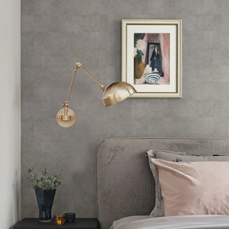 Afralia™ Copper LED Wall Light Fixtures | Rotate Up Down Bedroom Living Room Wandlamp