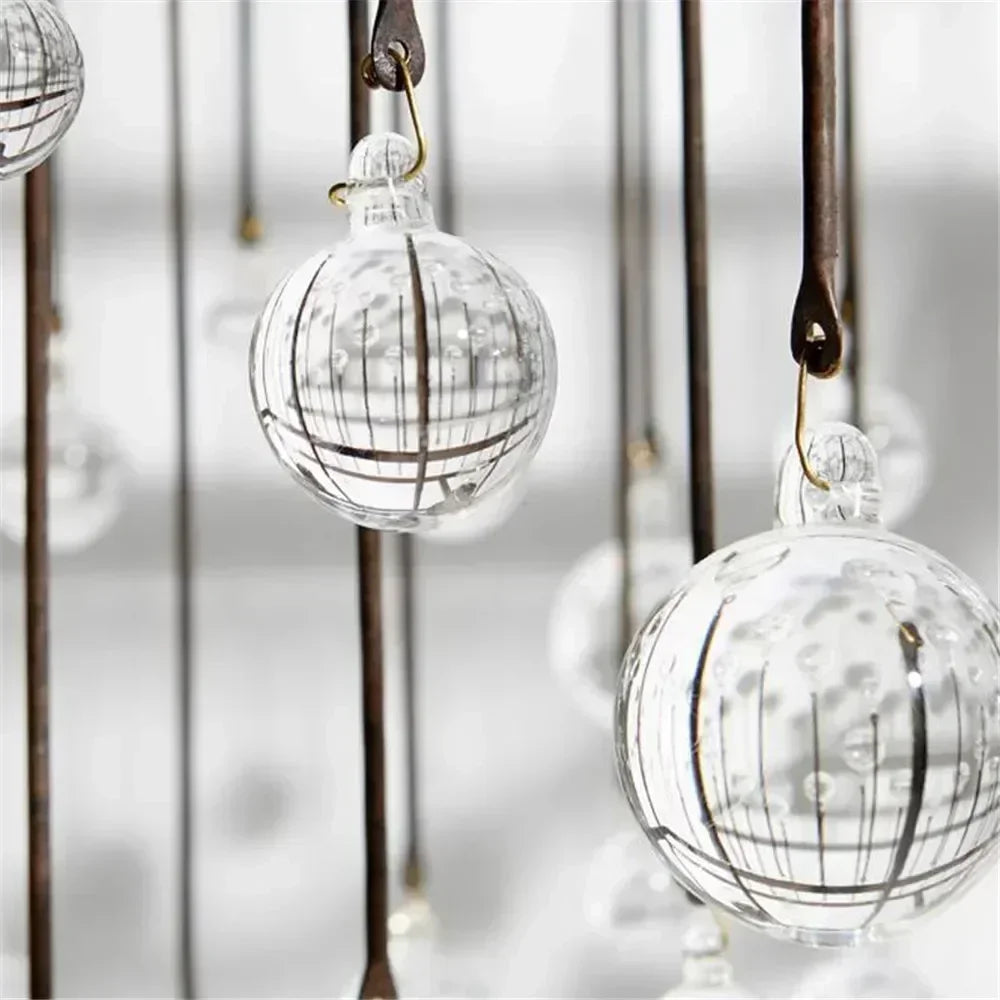 Afralia™ Retro Chic Glass Ball Chandelier - Italian Designer Vintage Rectangular Lighting