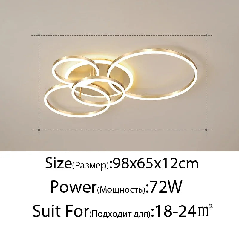 Afralia™ Nordic Ring Dimmable LED Ceiling Chandelier for Home Design Lighting