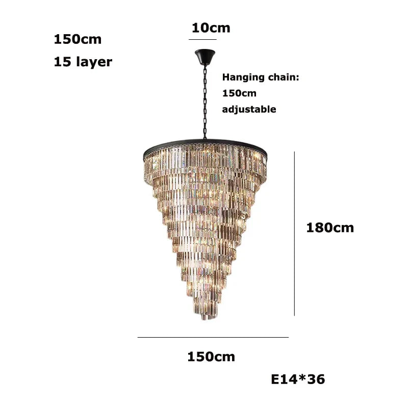Afralia™ Spiral Crystal Black Pendant Light - Elegant Living Room Hanging Lamp