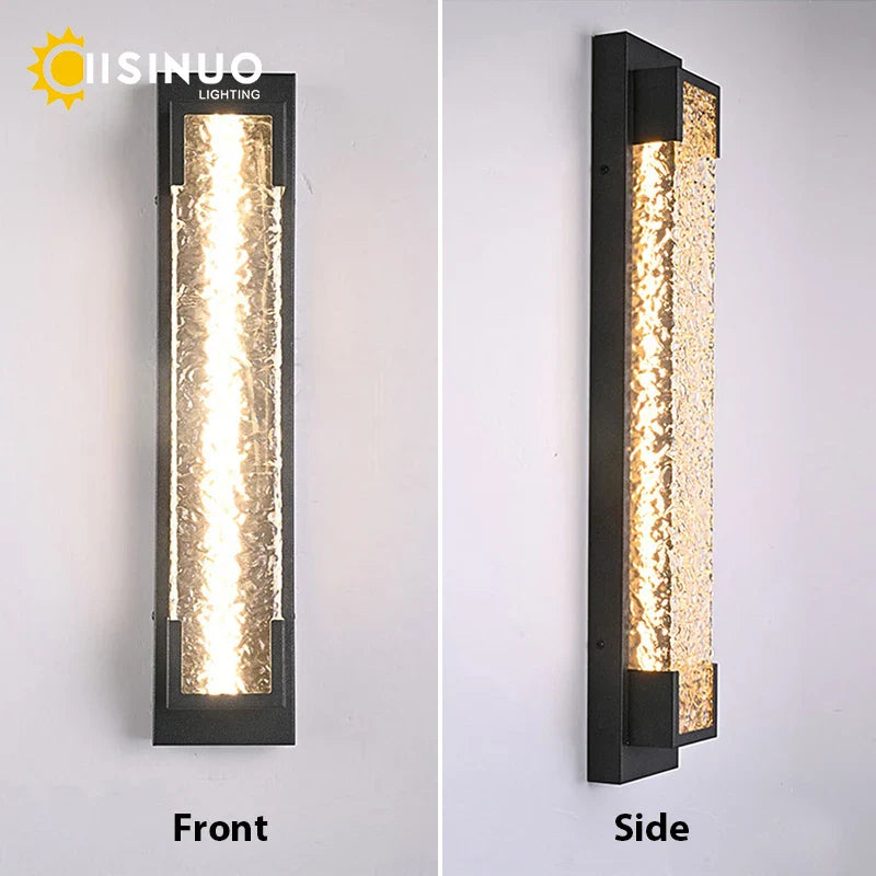 Afralia™ Dimmable LED Stainless Steel Outdoor Wall Sconce for Villa Garage Garden Courtyard