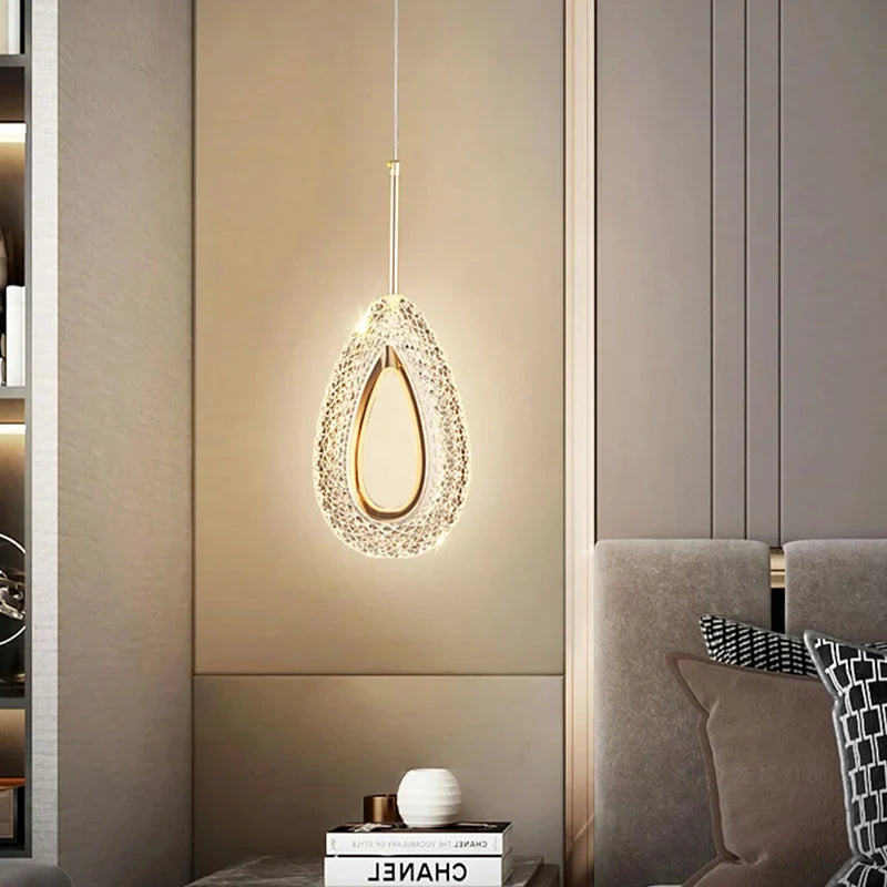 Afralia™ Crystal Pendant Lights: Modern LED Chandeliers for Home Décor