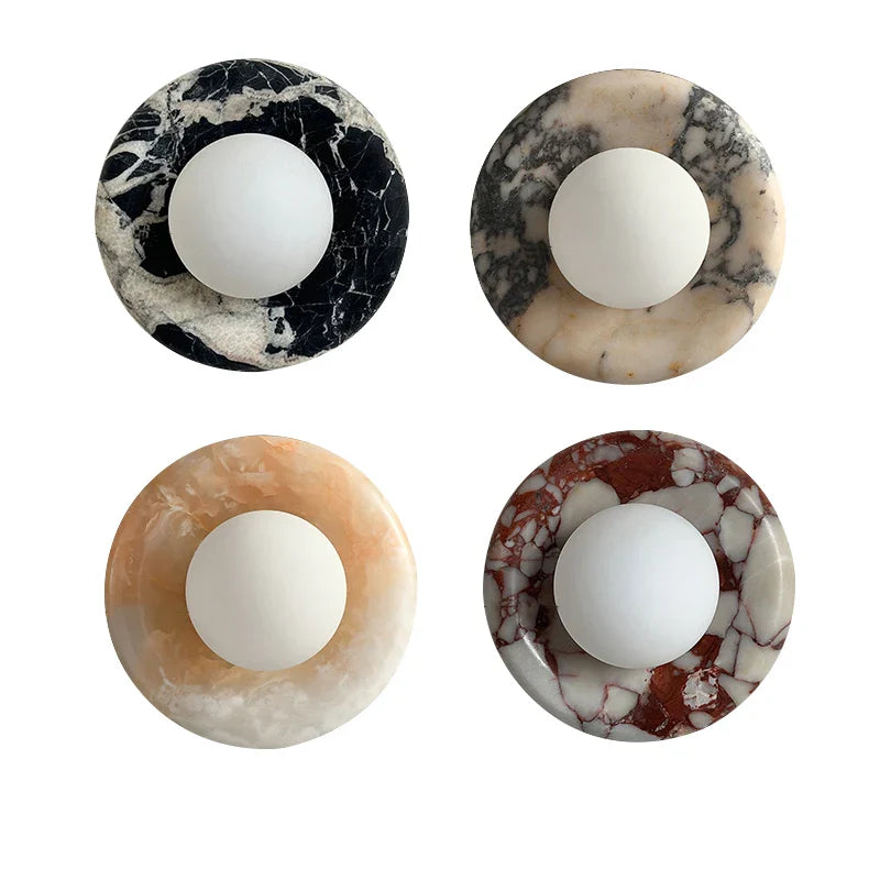 Afralia™ Jade Marble Wall Sconce Lamps: Luxury Light Fixtures for Bedroom, Bathroom, Aisle Decor