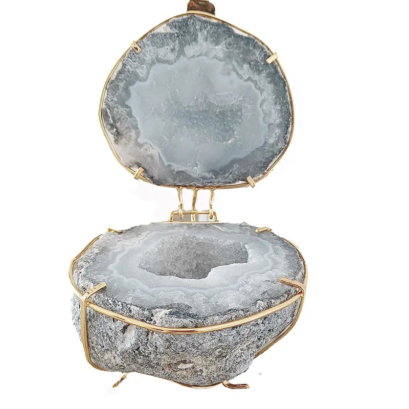 Afralia™ Onyx Stone Jewelry Box Decorative Figurines Home Decoration Accessories