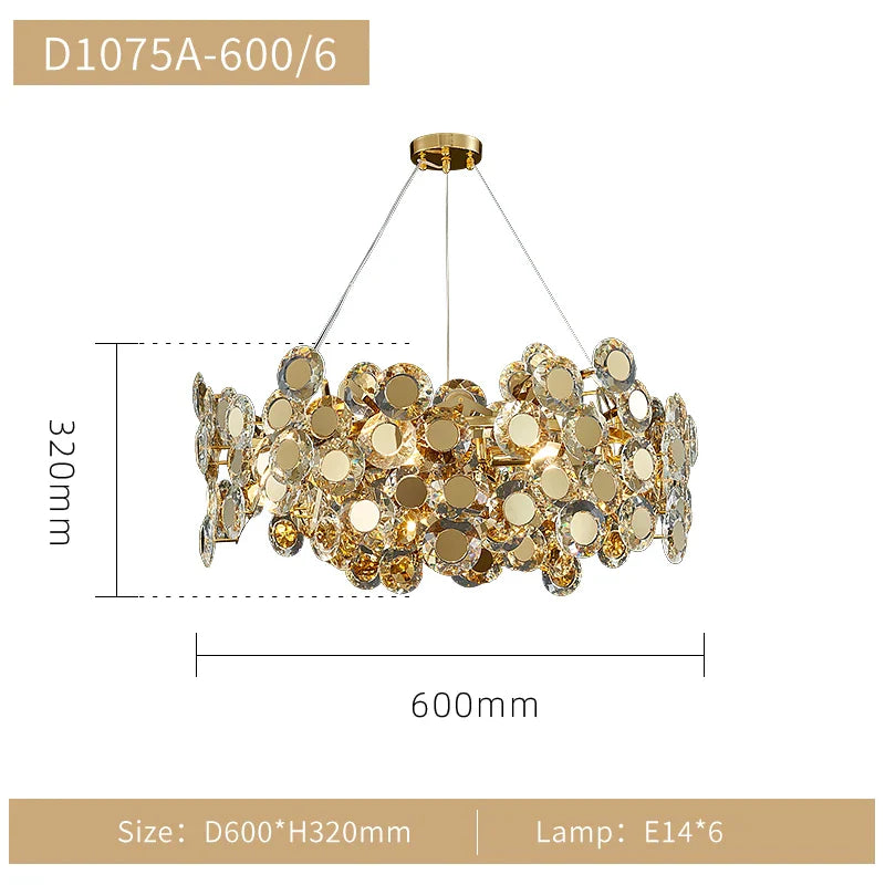 Afralia™ Sunflower Glass Chandelier: Modern Light Luxury for Living Room, Restaurant, Bar - LED