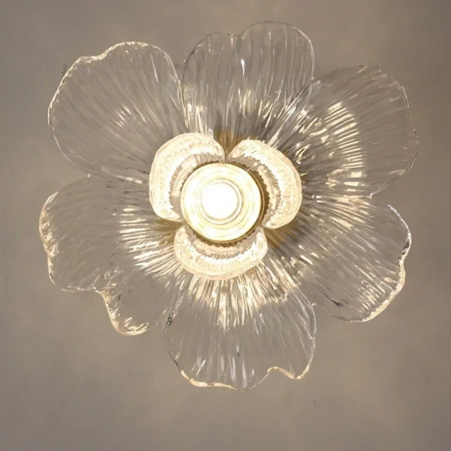 Afralia™ Copper Canopy LED Ceiling Lamp Modern Nordic Flower Acrylic Light Fixtures