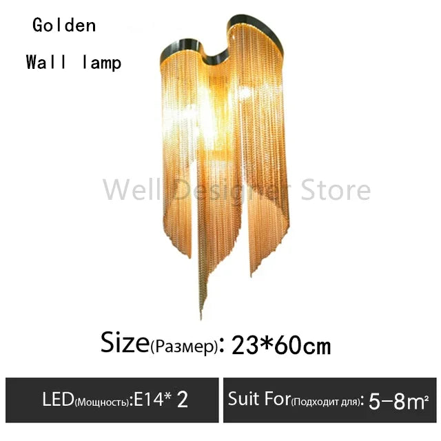 Afralia™ Modern Luxury Tassel Chandelier with E14 Base Aluminum Lamp for Indoor Decor