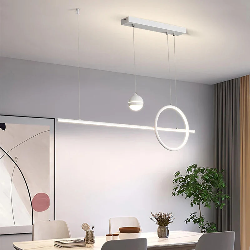 Afralia™ Modern LED Pendant Chandelier Dimmable Ceiling Light for Living Room & Kitchen