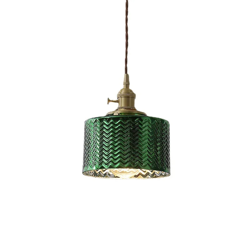 Afralia™ Green Glass LED Pendant Lights for Indoor Lighting in Home, Living Room, Bar & Coffee
