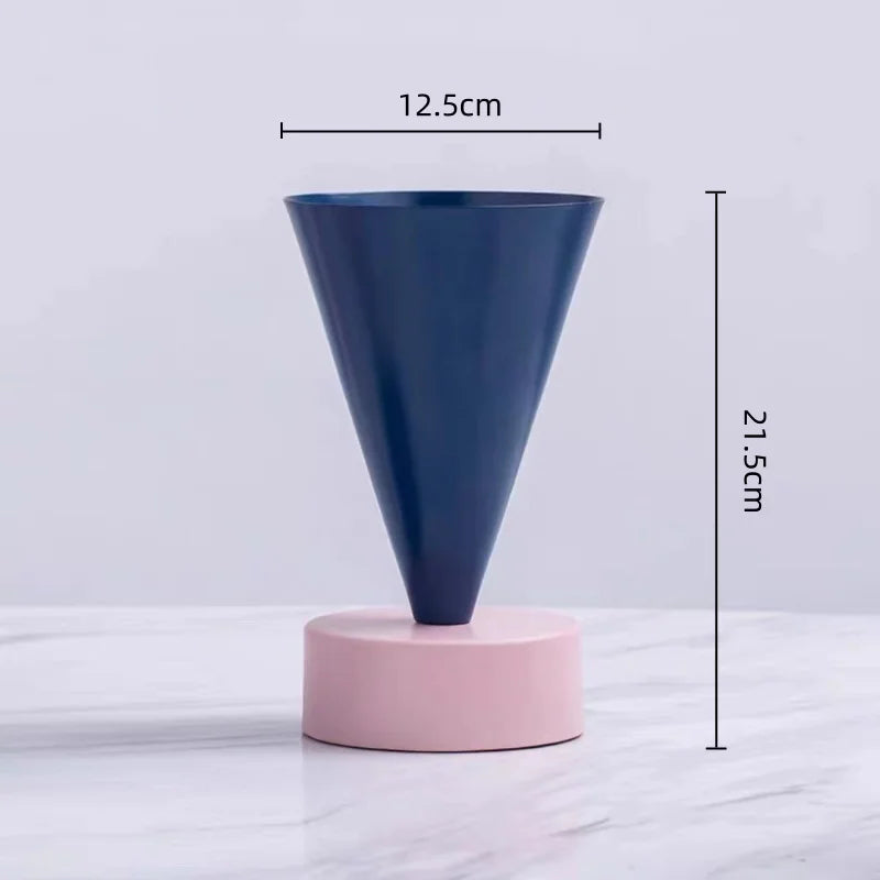 Afralia™ Geometric Triangle Vase: Metallic Colored Flower Arrangement Terrarium & Home Decor