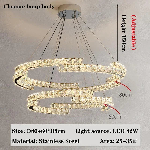 Afralia™ Modern Crystal Chandelier Living Room Lamp