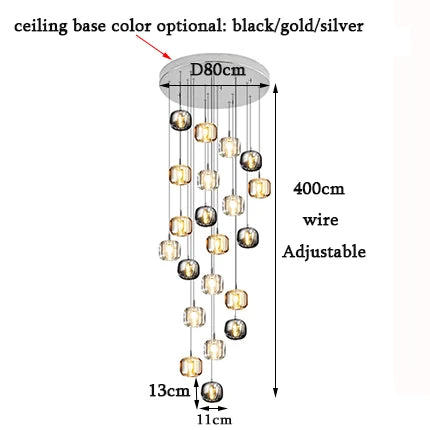 Afralia™ Crystal LED Chandelier: Stylish Home Lighting for Living Room, Staircase & More
