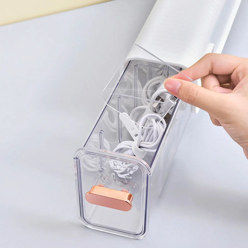 Afralia™ Data Cable Organizer Box: Dustproof Wire Manager for Charging & Storage