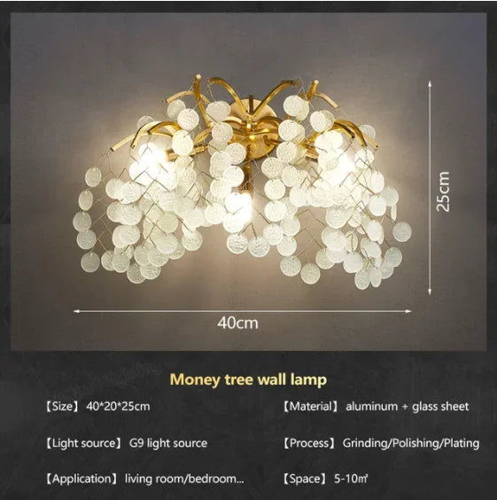 Afralia™ Crystal Money Tree Chandelier - Modern LED Suspension Light for Luxury Living Areas