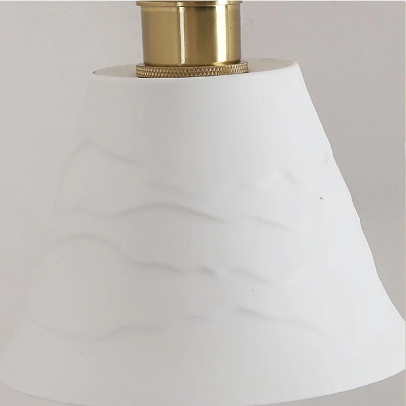 Afralia™ Copper LED Wall Light Pull Chain Switch Modern Ceramic Bedside Lamp