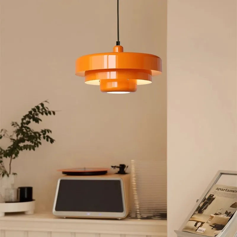 Afralia™ Nordic LED Pendant Light: 3-Layer Dark Green Circle Lamp for Home Decor