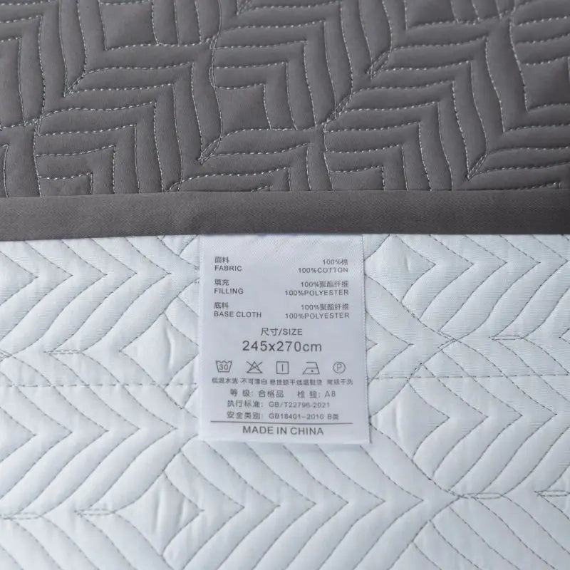 Afralia™ Egyptian Cotton Solid Color Quilted Bedspread Set, 1000TC, 245x270cm, 3Pcs