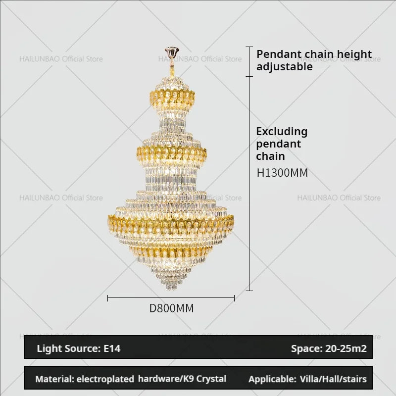 Afralia™ Deluxe Crystal Chandelier for Chic European Villa Living Room & Hotel Luxury