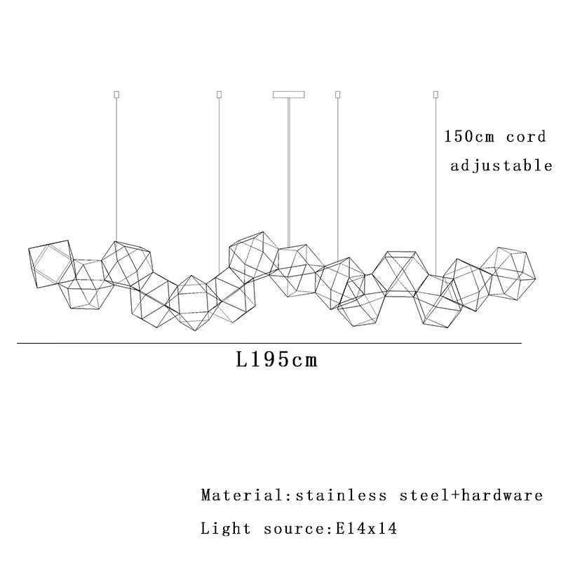 Afralia™ Stainless Steel Designer Ceiling Chandelier - Home Decor, Dining, Bar, Cafe Lighting