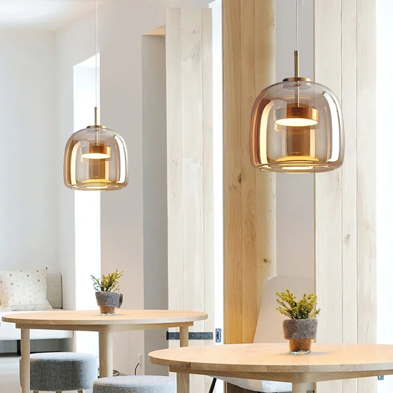 Afralia™ Nordic Glass Pendant Lights Luxury Chandeliers for Modern Restaurant Lighting