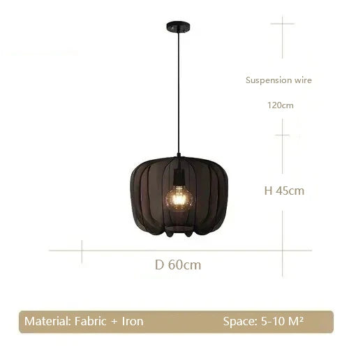 Afralia™ Plumeria Lantern Pendant Light: Minimalist French Country Fabric Lamp for Dining Staircase & Kitchen Island.
