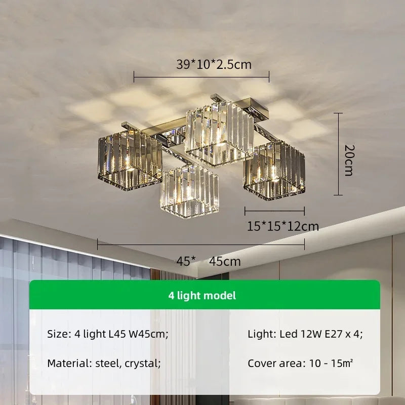 Afralia™ Modern Chrome LED Ceiling Chandelier with K9 Crystal Lighting Art