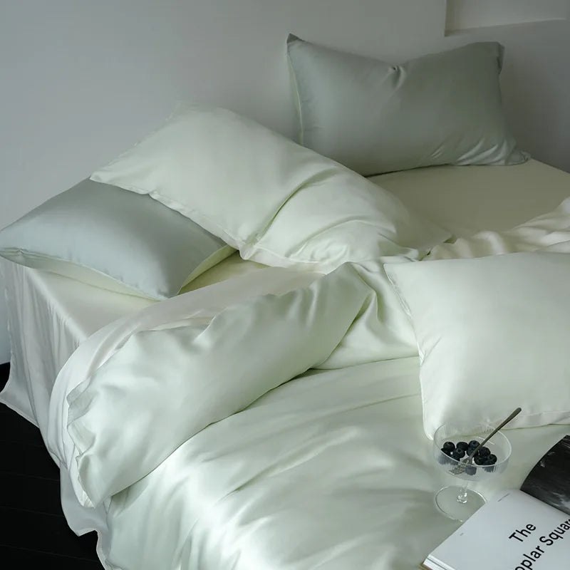 Afralia™ Silk Comforter Set: Super Soft Cooling Bedding in Solid Colors