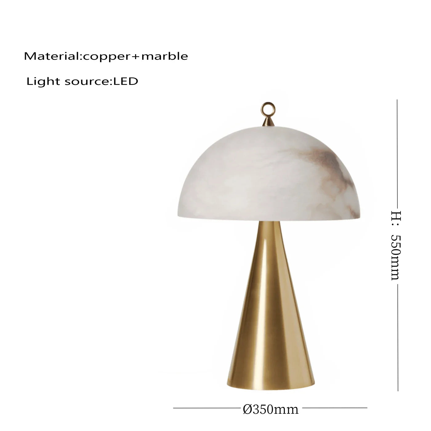 Afralia™ Copper Marble Table Lamps Gold Stone Desk Lighting Bedside Decor Items