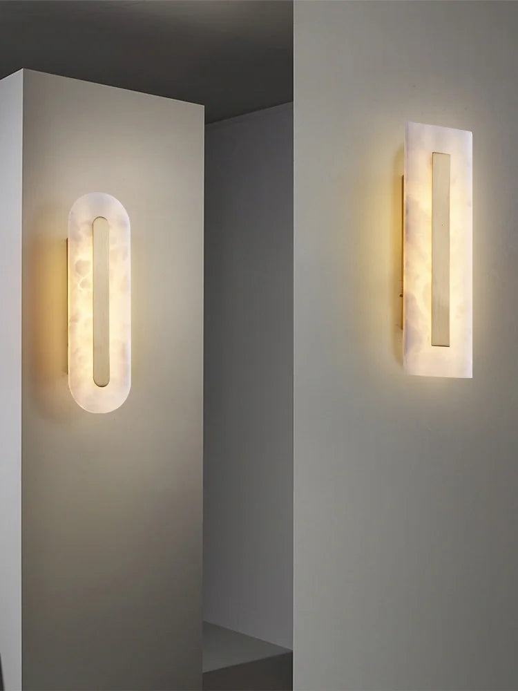 Afralia™ Marble LED Wall Sconce Lighting for Bedroom, Hotel, Living Room - Elegant Decor Fixture