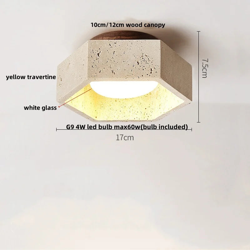 Afralia™ White Glass LED Ceiling Light Fixture Stone Base Plafond Lamp