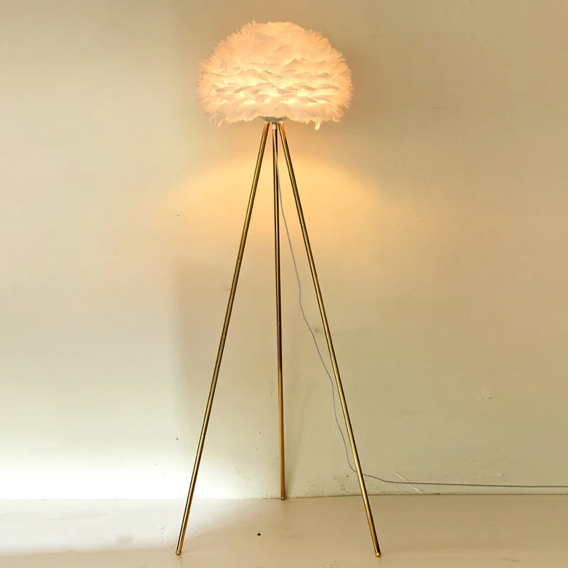 Afralia™ Nordic Feather Floor Lamp for Bedroom and Living Room Lighting