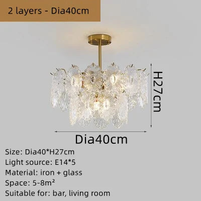 Afralia™ Elegant Glass Chandelier with LED Lights for Home Décor