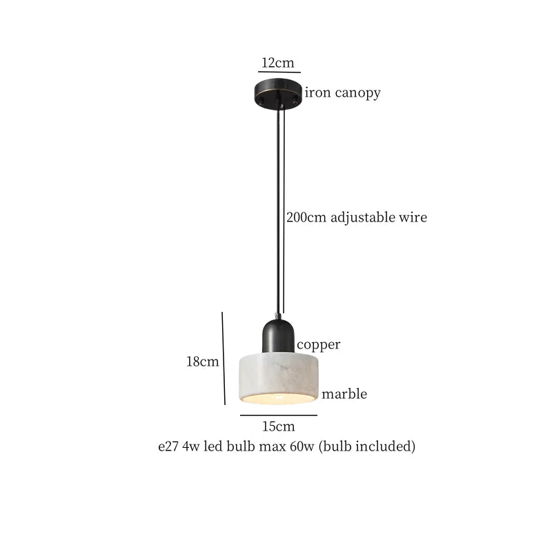 Afralia™ Marble Copper LED Pendant Lights: Nordic Minimalism Hanging Lamp for Kitchen, Loft, Bedroom