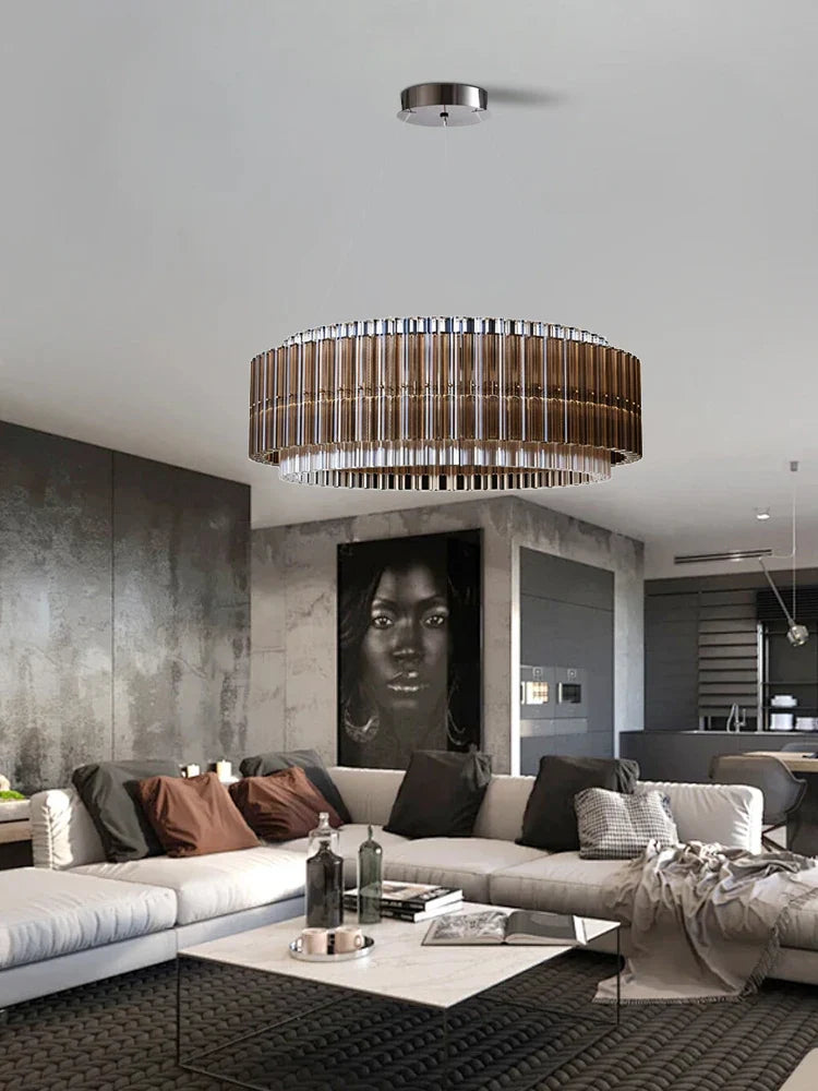 Afralia™ Crystal Chandelier: Elegant Dimmable LED Light Fixture for Living Room & Dining Décor