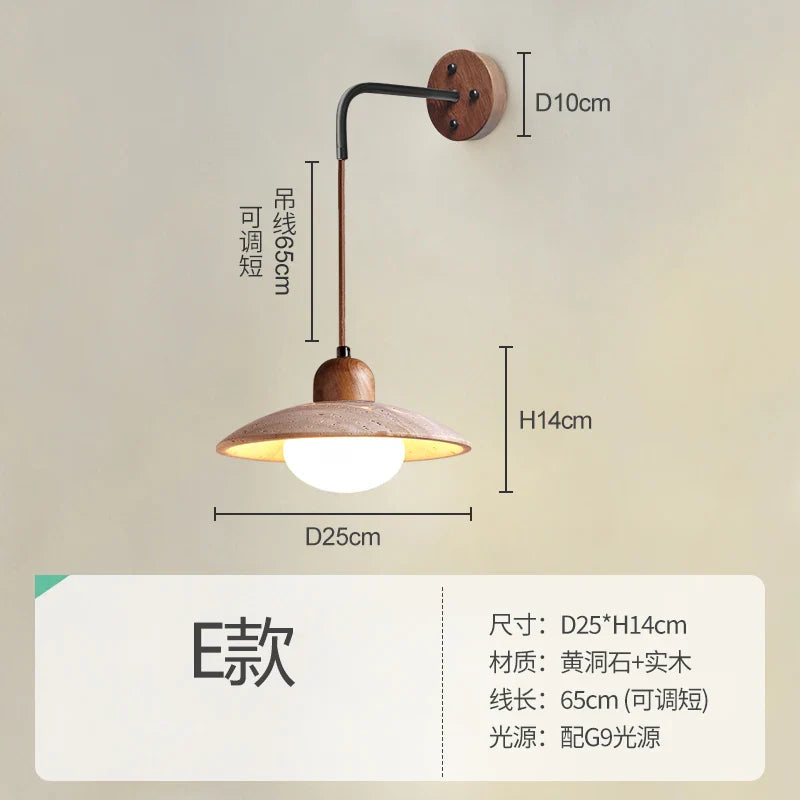 Afralia™ Yellow Cave Wall Lamp with Pull Switch for Bedroom and Living Room