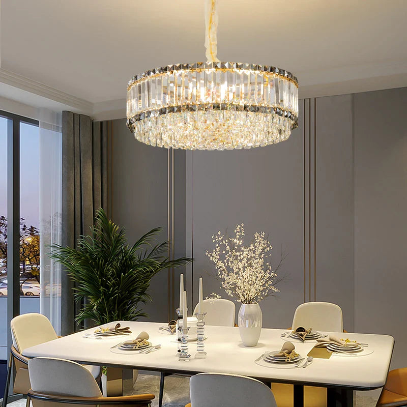 Afralia™ Crystal Chandelier: Elegant Modern Lighting for Living Room, Bedroom, and Restaurant.