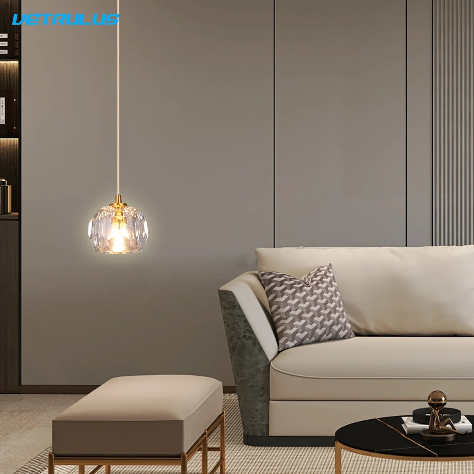 Afralia™ Crystal Pendant Light with Adjustable Height for Kitchen Island BedRoom Aisle Decor