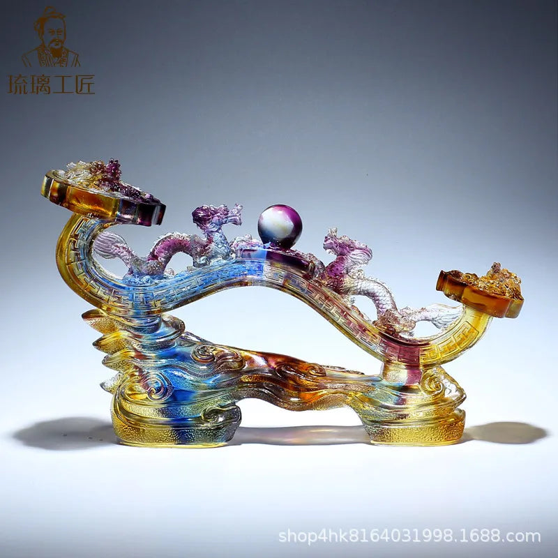 Afralia™ Pearl Glass Ruyi Ornament: Good Living Room Decoration, New Home Gift